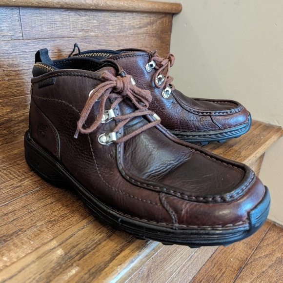 Timberland Boots Mens size 9 Chukka Brown Leather Ankle Top Lace Up - Picture 2 of 13
